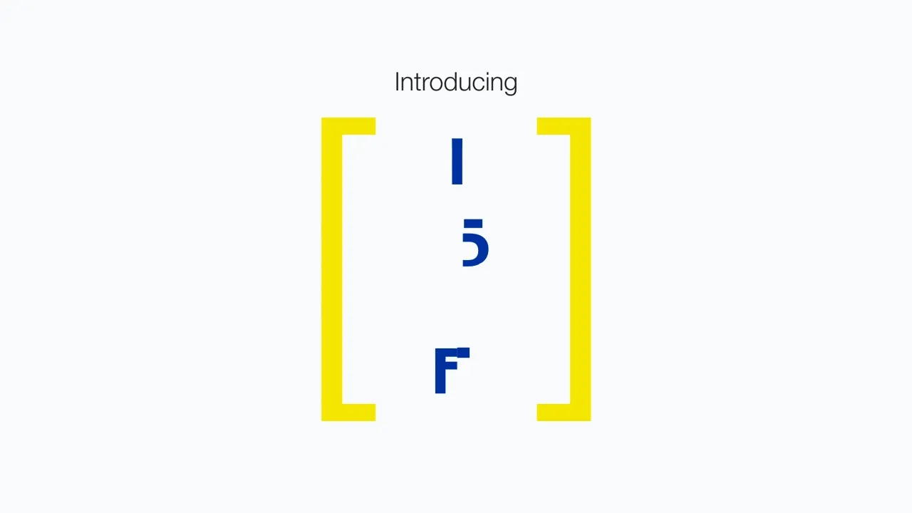 Animated cip of several abstract pieces of letters transforming and coming together to form the word \