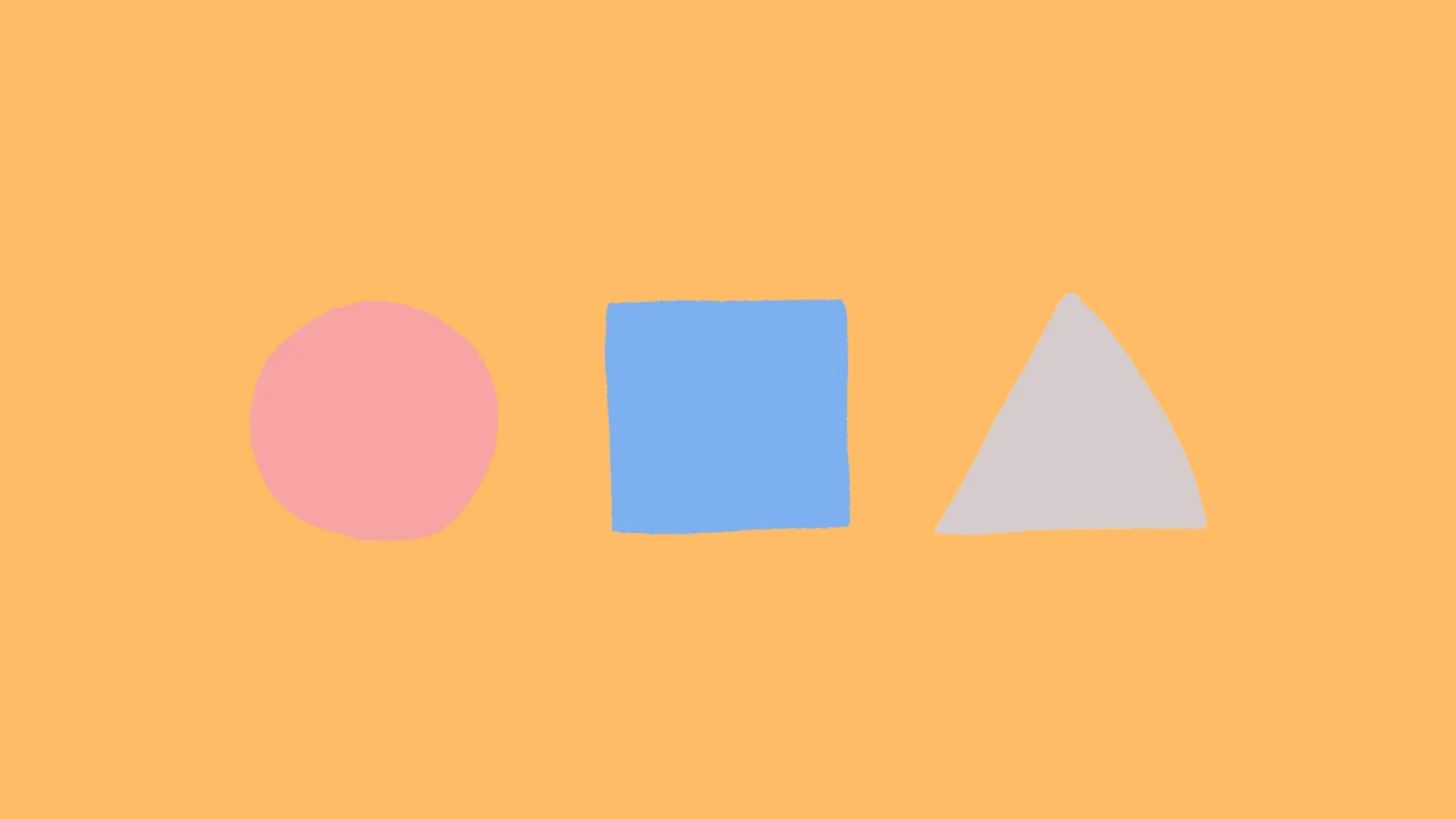 Image of a circle, square, and circle displayed at different levels of contrast