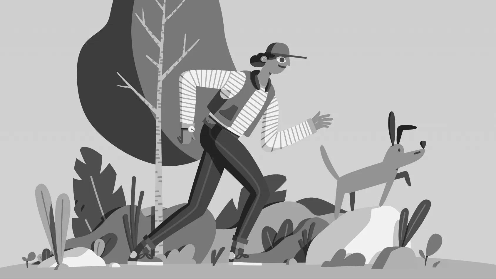 The same vector illustration in black and white with much clearer contrast