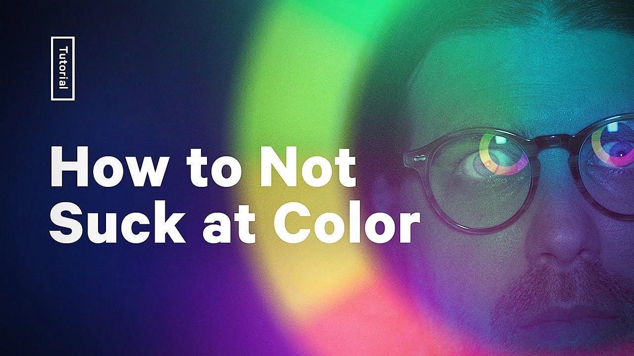 Close up, cinematic photo of the author intensely staring at a color wheel floating in space in front of him