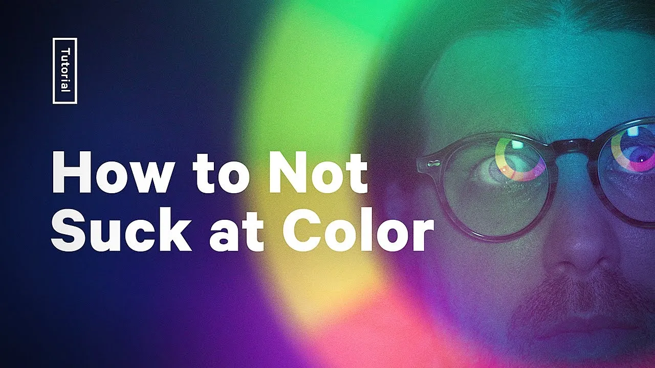 Close up, cinematic photo of the author intensely staring at a color wheel floating in space in front of him